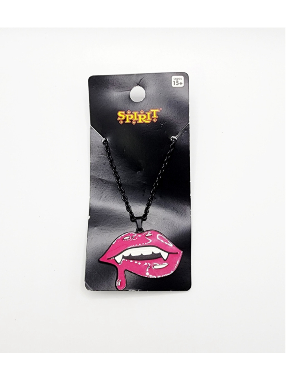 Spirit Halloween Vampire Lips Necklace Pink Fangs Gothic Halloween NWT